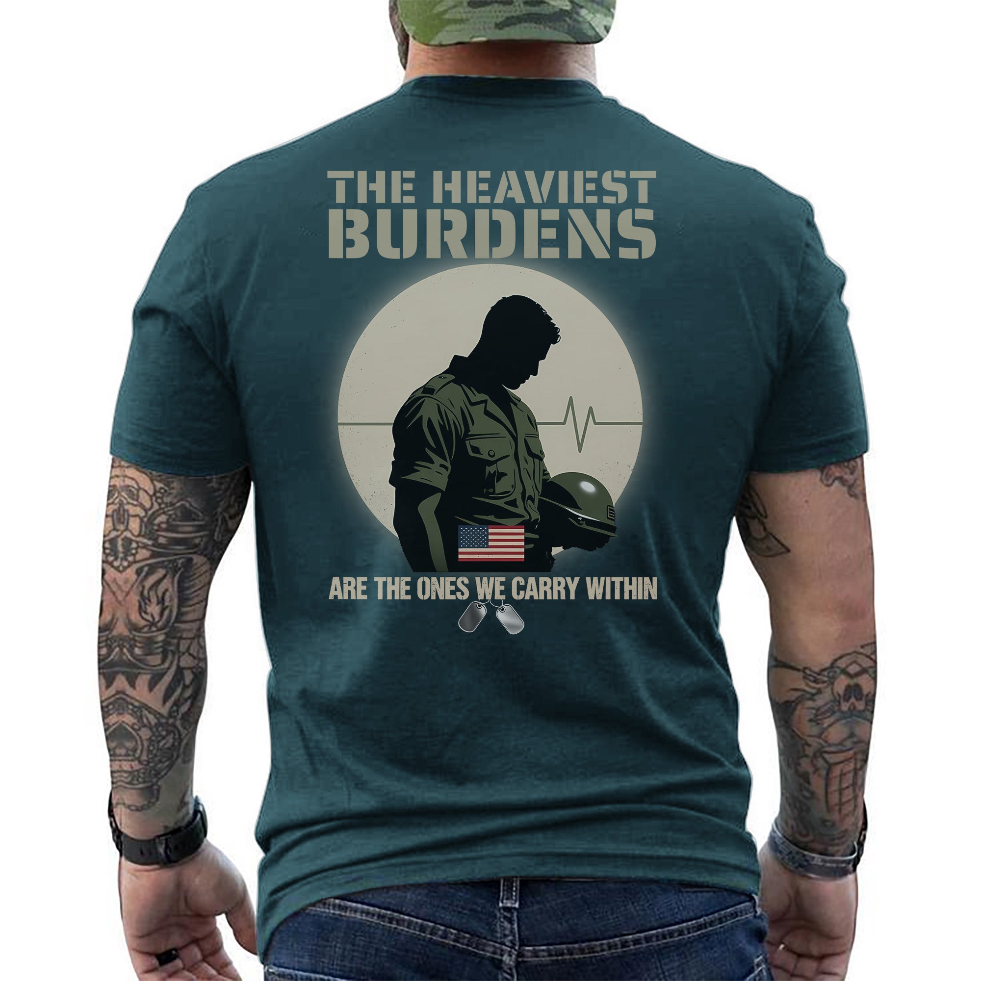 The Heaviest Burdens Are the Ones We Carry Within Silent Battles Fought by Brave Veterans T-Shirt