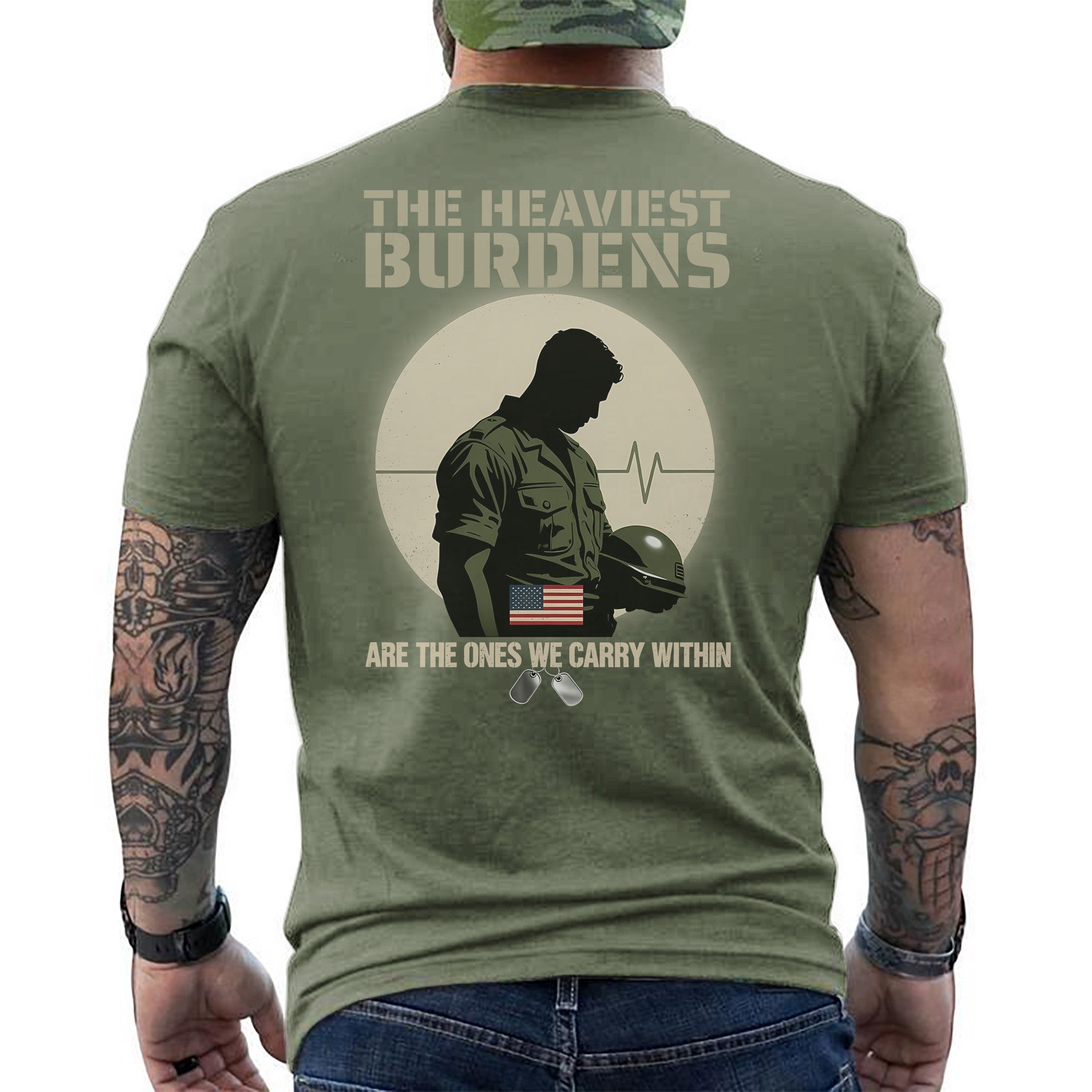 The Heaviest Burdens Are the Ones We Carry Within Silent Battles Fought by Brave Veterans T-Shirt