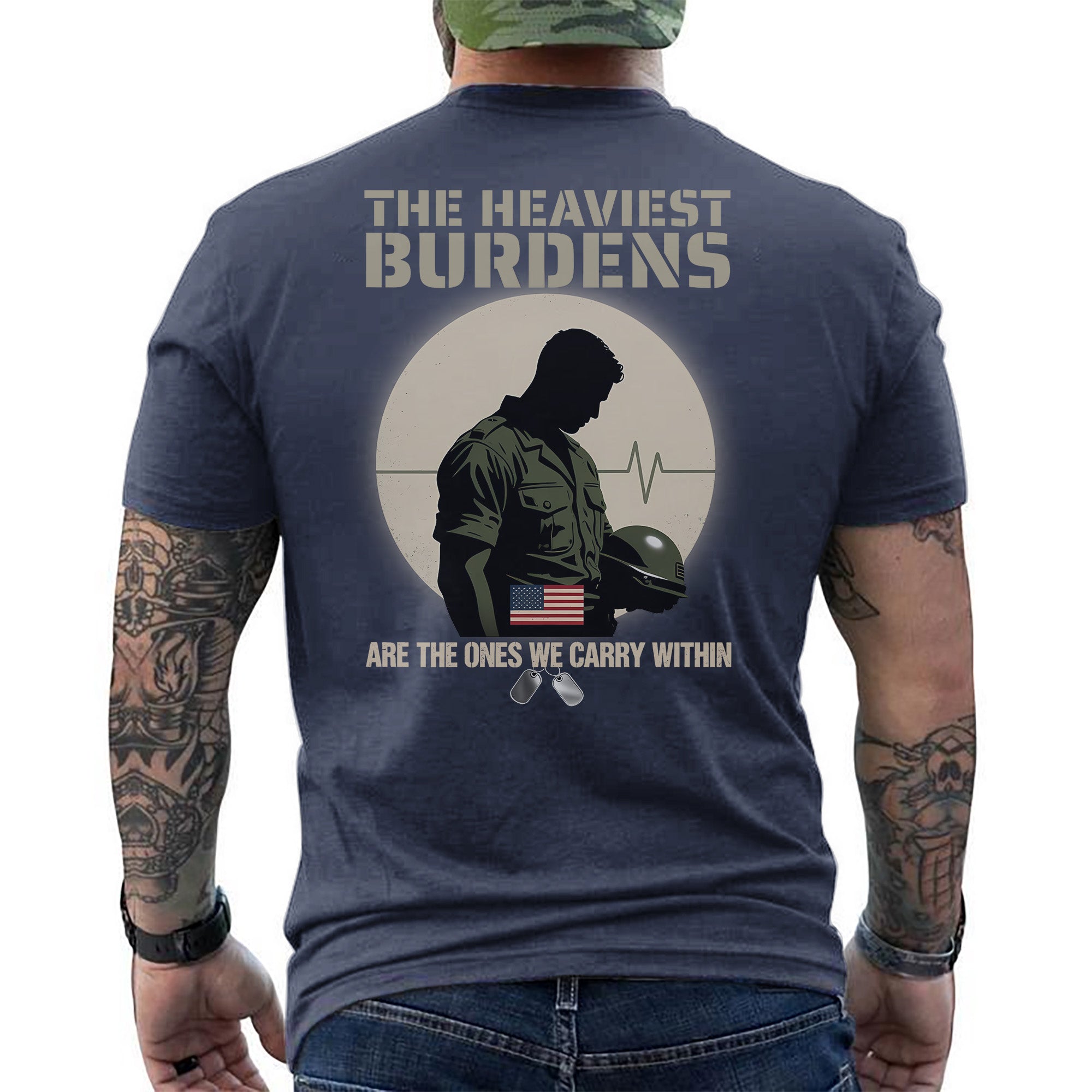 The Heaviest Burdens Are the Ones We Carry Within Silent Battles Fought by Brave Veterans T-Shirt