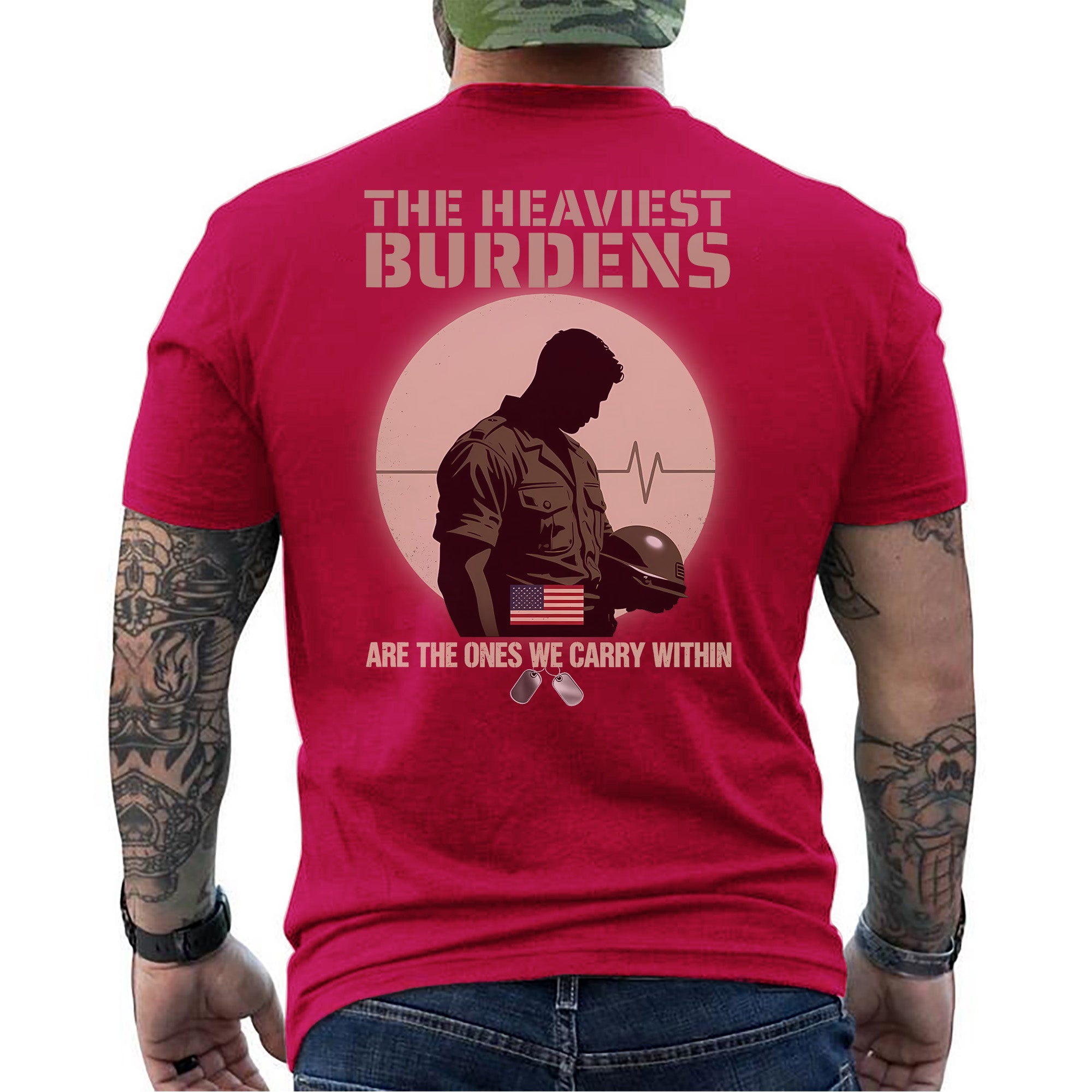 The Heaviest Burdens Are the Ones We Carry Within Silent Battles Fought by Brave Veterans T-Shirt