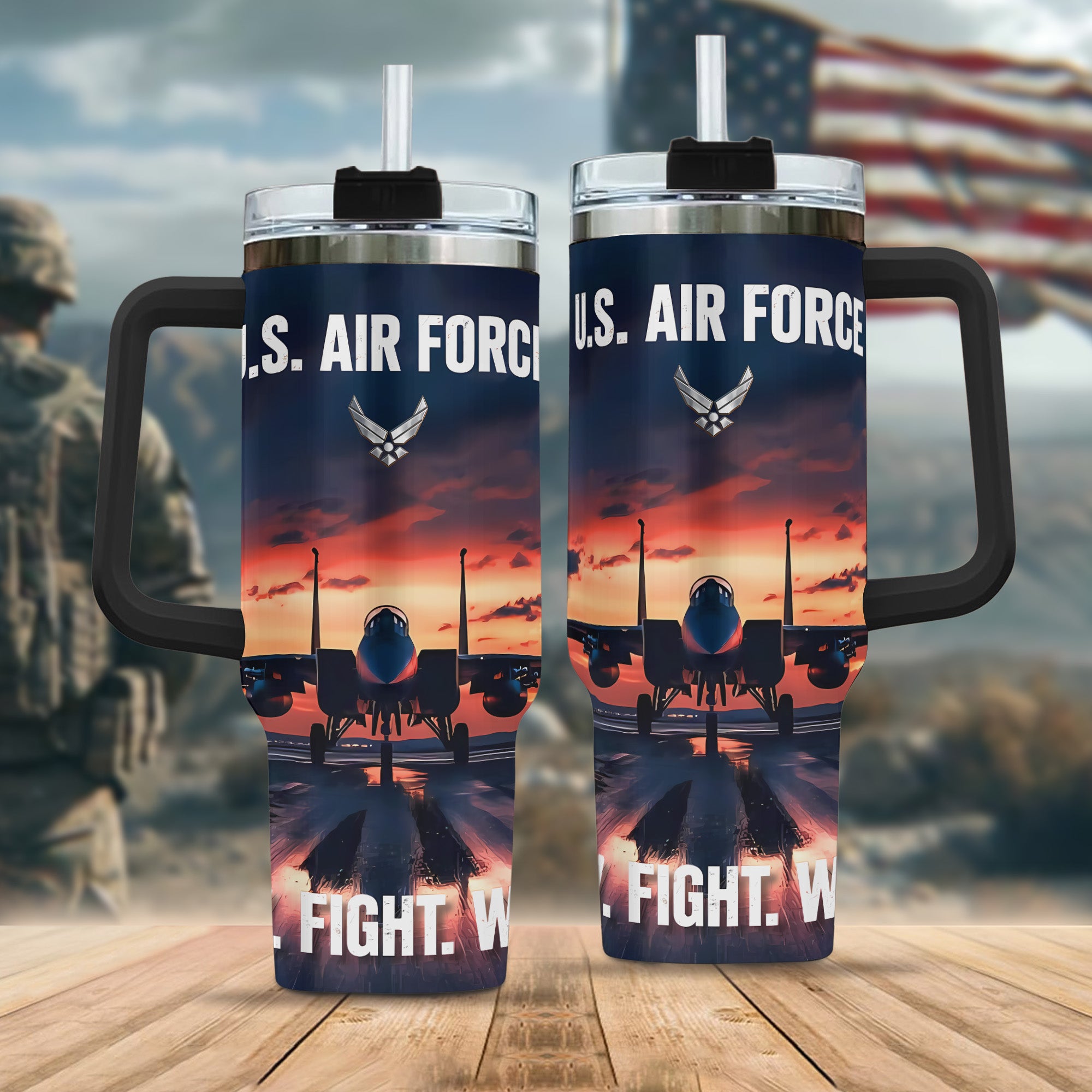U.S. Air Force Fly Fight Win All-over Print Tumbler 40oz