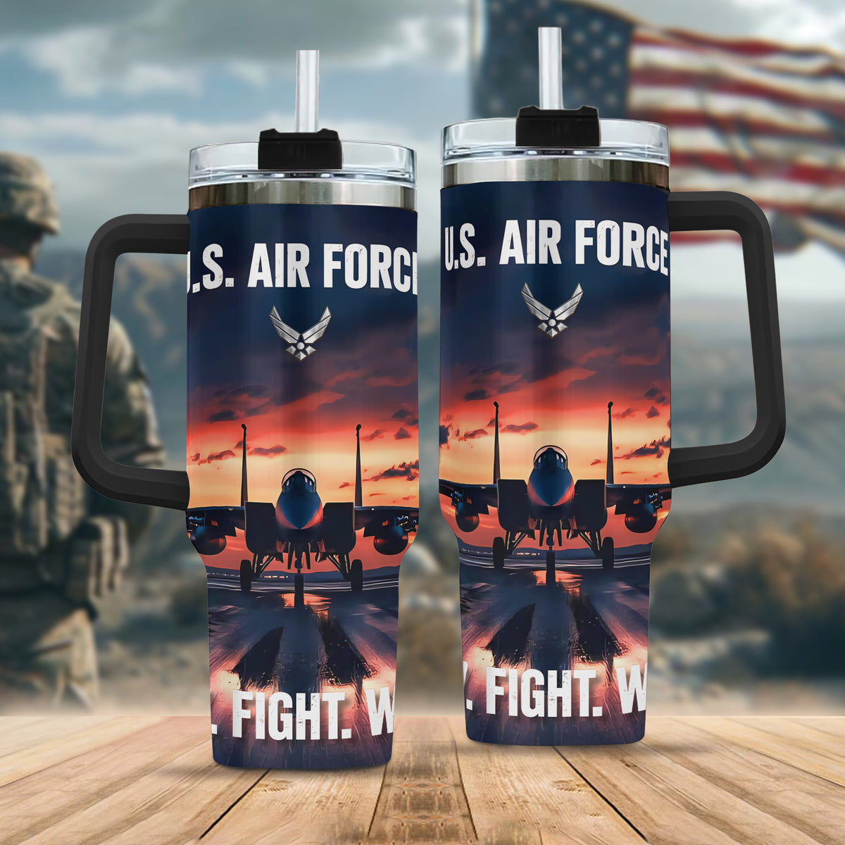 U.S. Air Force Fly Fight Win All-over Print Tumbler 40oz Main image