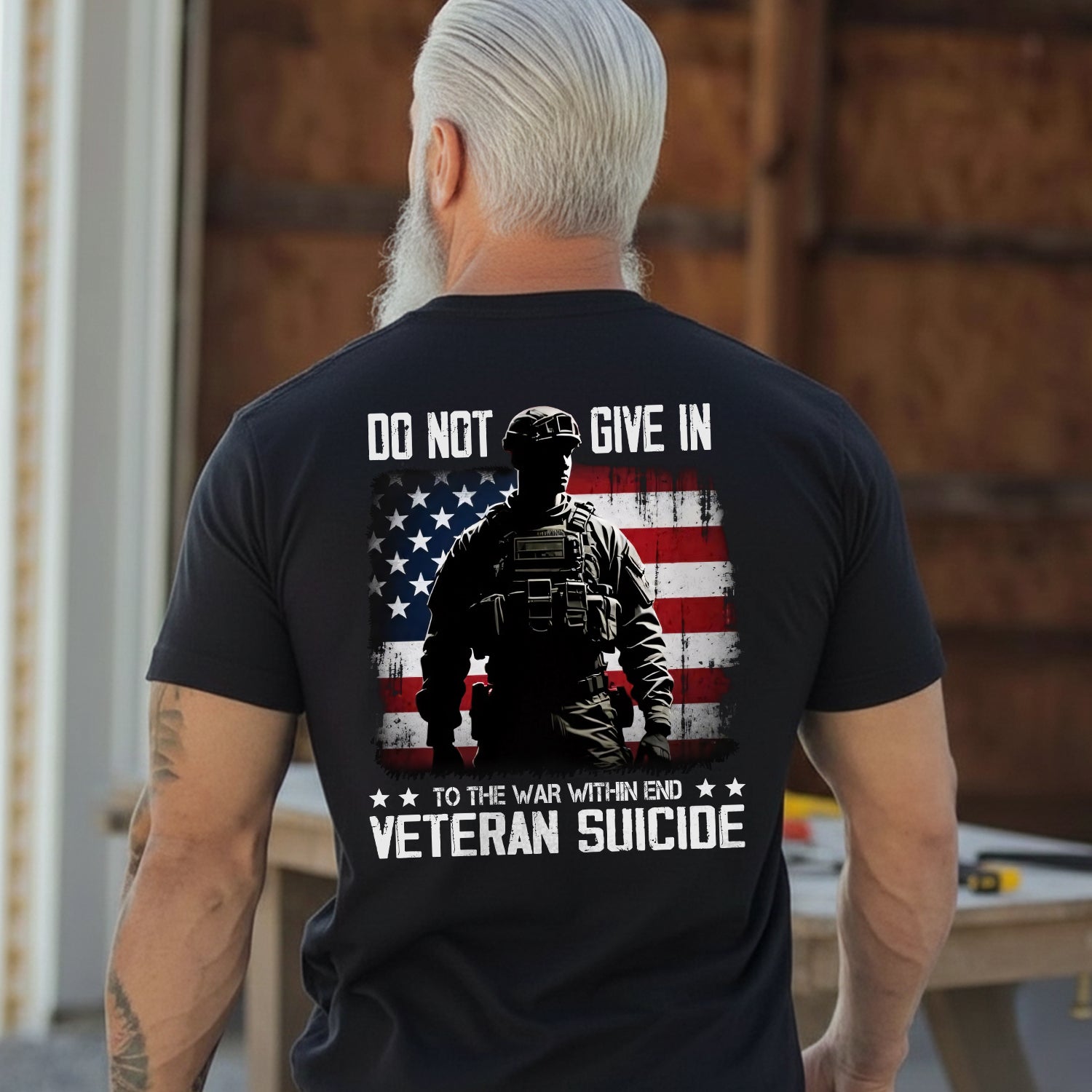 End Veteran Suicide Fight the War Within with Strength Hope and Brotherhood T-Shirt Secondary image