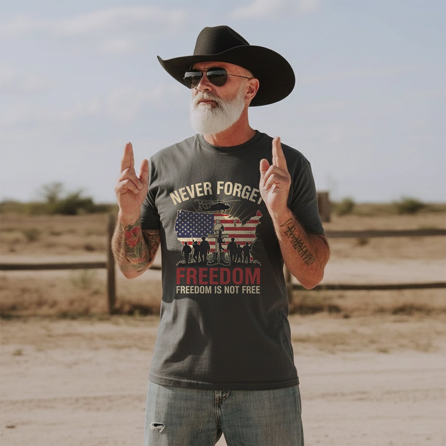 Never Forget Freedom Is Not Free Honoring T-Shirt