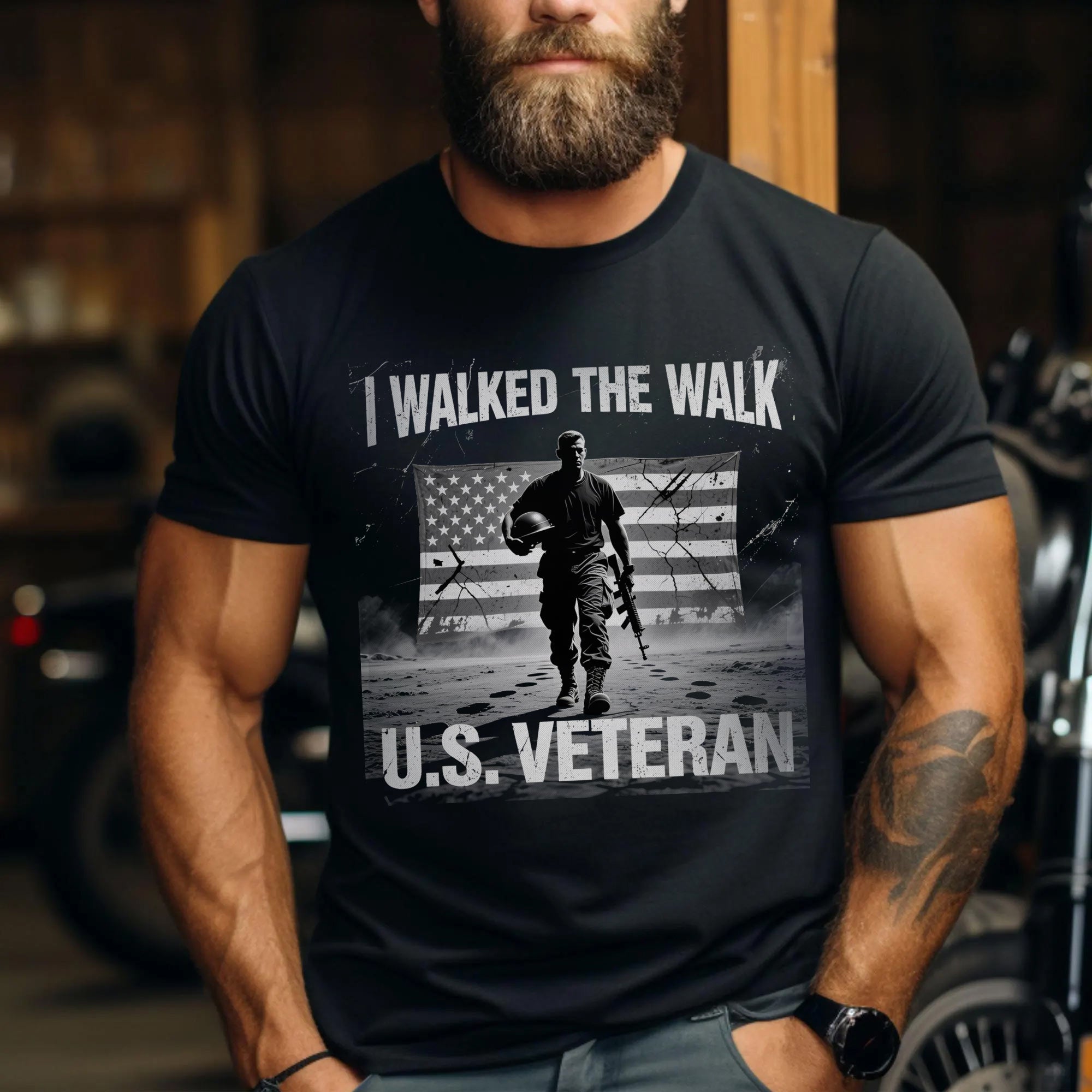 I Walked the Walk Proud Veteran Who Served with Honor Courage and Unshakable Commitment T-Shirt