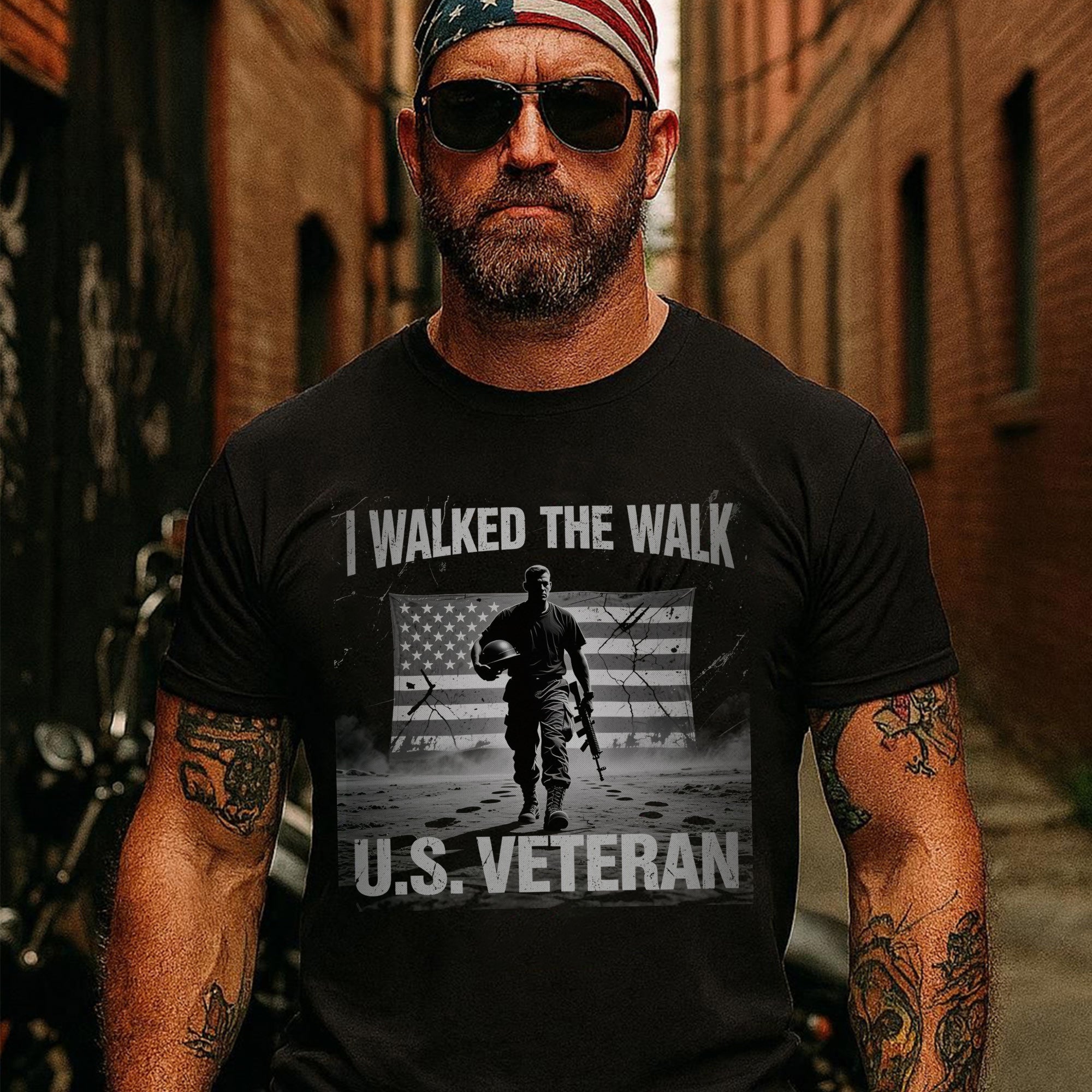 I Walked the Walk Proud Veteran Who Served with Honor Courage and Unshakable Commitment T-Shirt