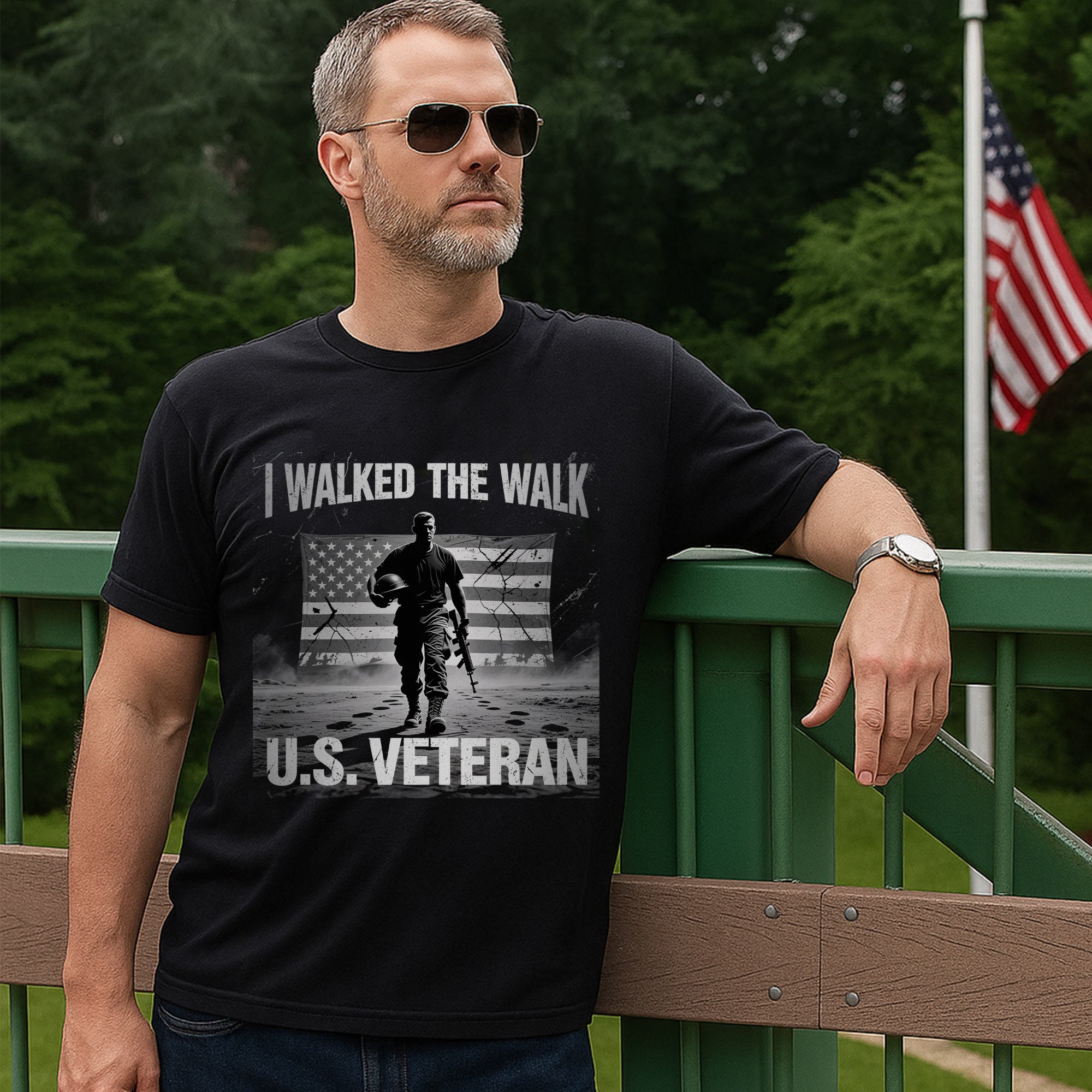 I Walked the Walk Proud Veteran Who Served with Honor Courage and Unshakable Commitment T-Shirt