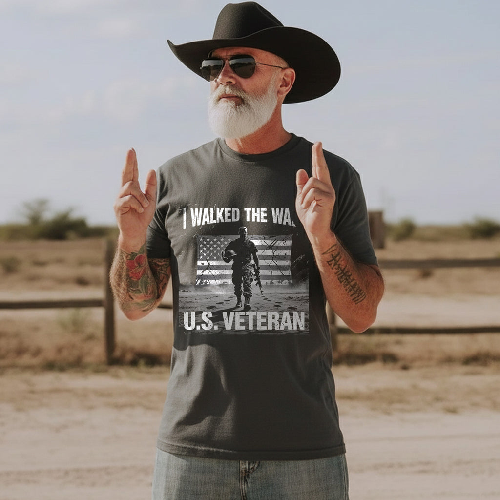 I Walked the Walk Proud Veteran Who Served with Honor Courage and Unshakable Commitment T-Shirt
