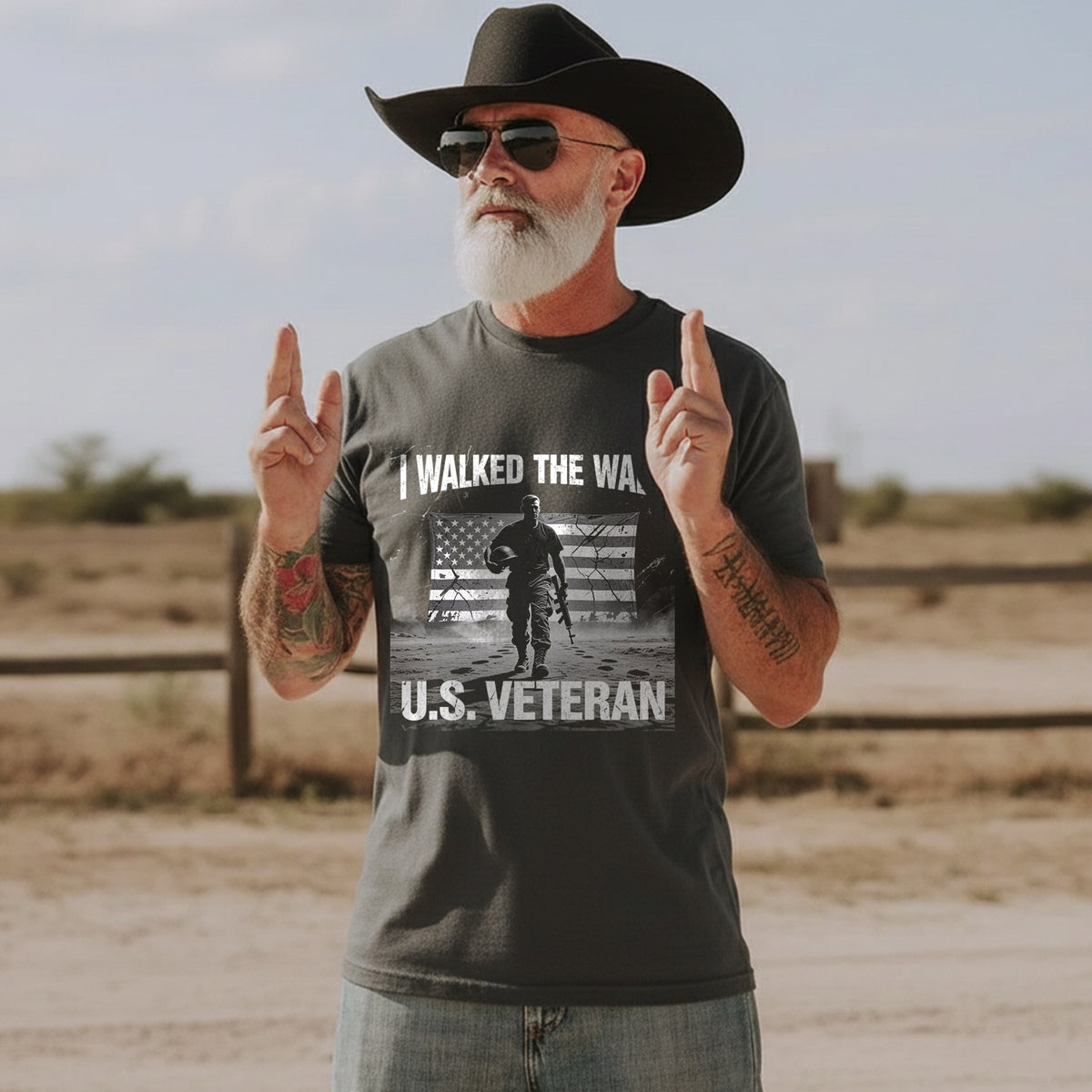 I Walked the Walk Proud Veteran Who Served with Honor Courage and Unshakable Commitment T-Shirt
