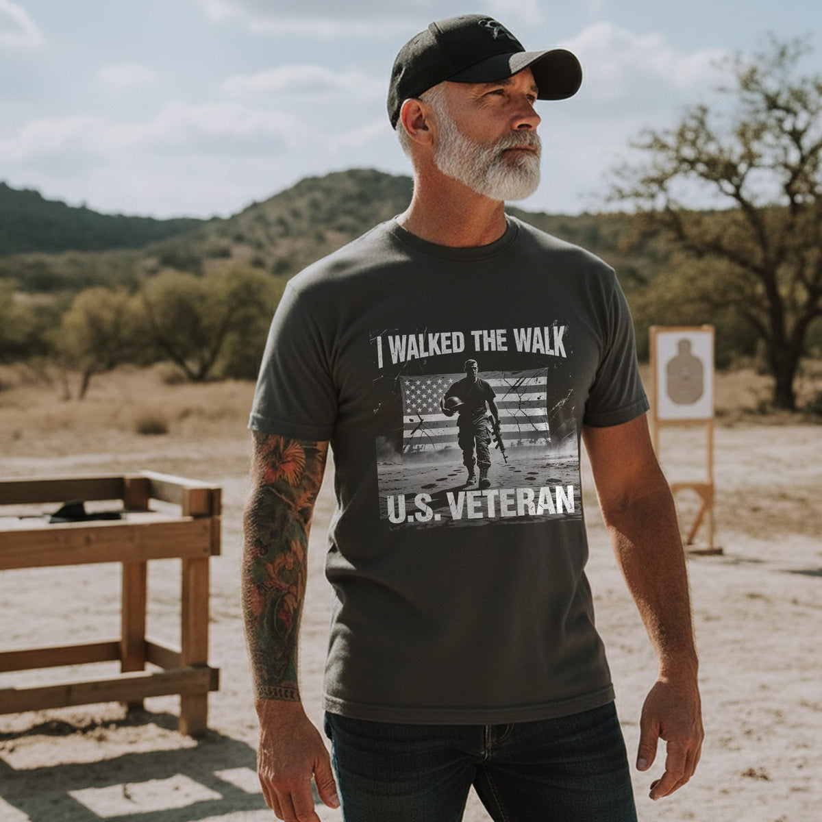 I Walked the Walk Proud Veteran Who Served with Honor Courage and Unshakable Commitment T-Shirt