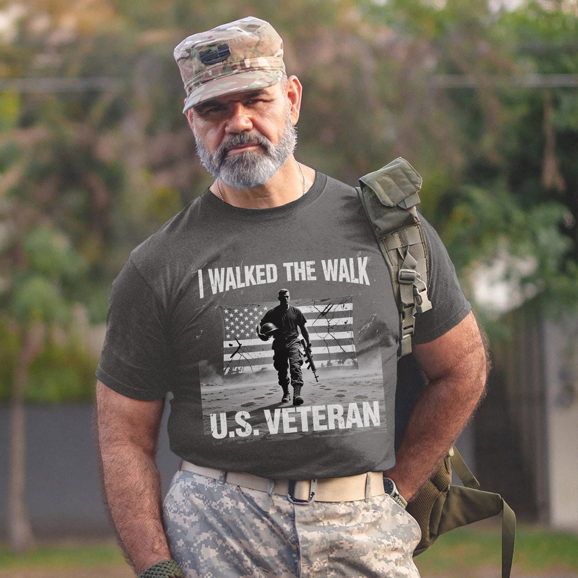 I Walked the Walk Proud Veteran Who Served with Honor Courage and Unshakable Commitment T-Shirt