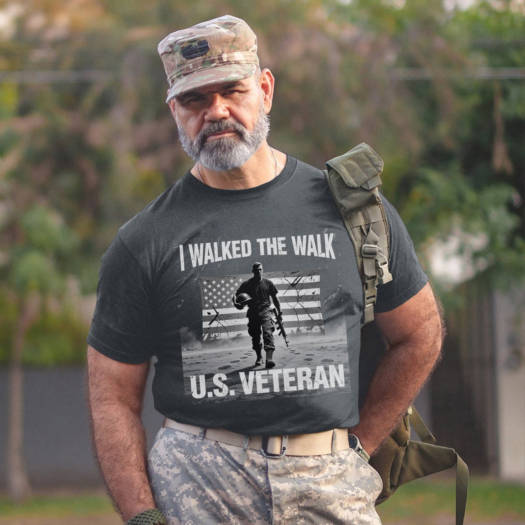 I Walked the Walk Proud Veteran Who Served with Honor Courage and Unshakable Commitment T-Shirt