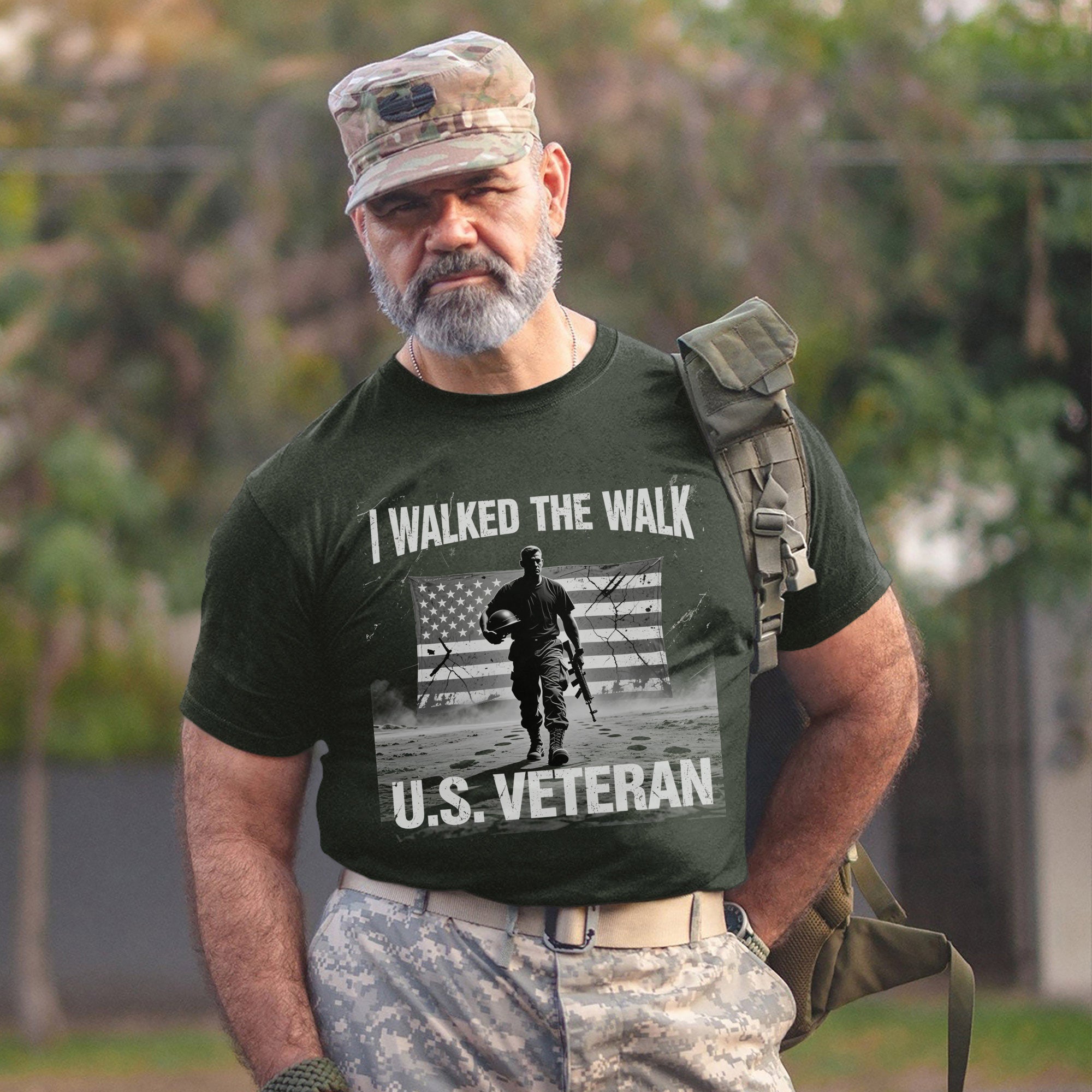 I Walked the Walk Proud Veteran Who Served with Honor Courage and Unshakable Commitment T-Shirt