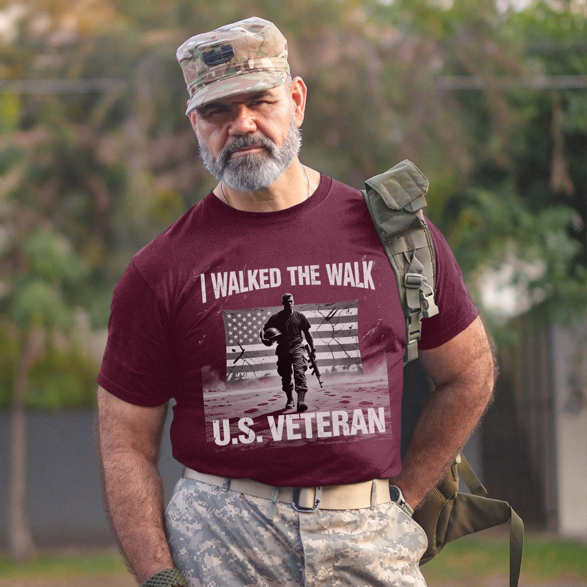 I Walked the Walk Proud Veteran Who Served with Honor Courage and Unshakable Commitment T-Shirt