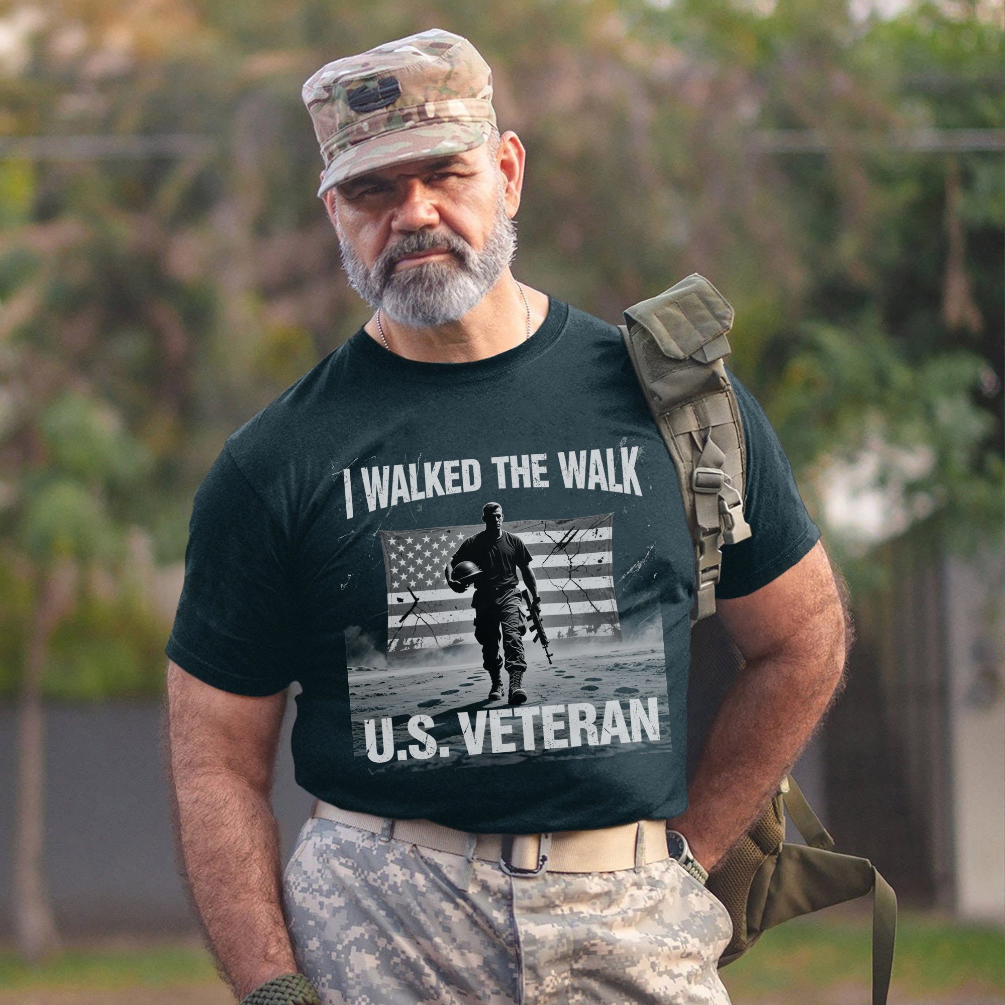 I Walked the Walk Proud Veteran Who Served with Honor Courage and Unshakable Commitment T-Shirt