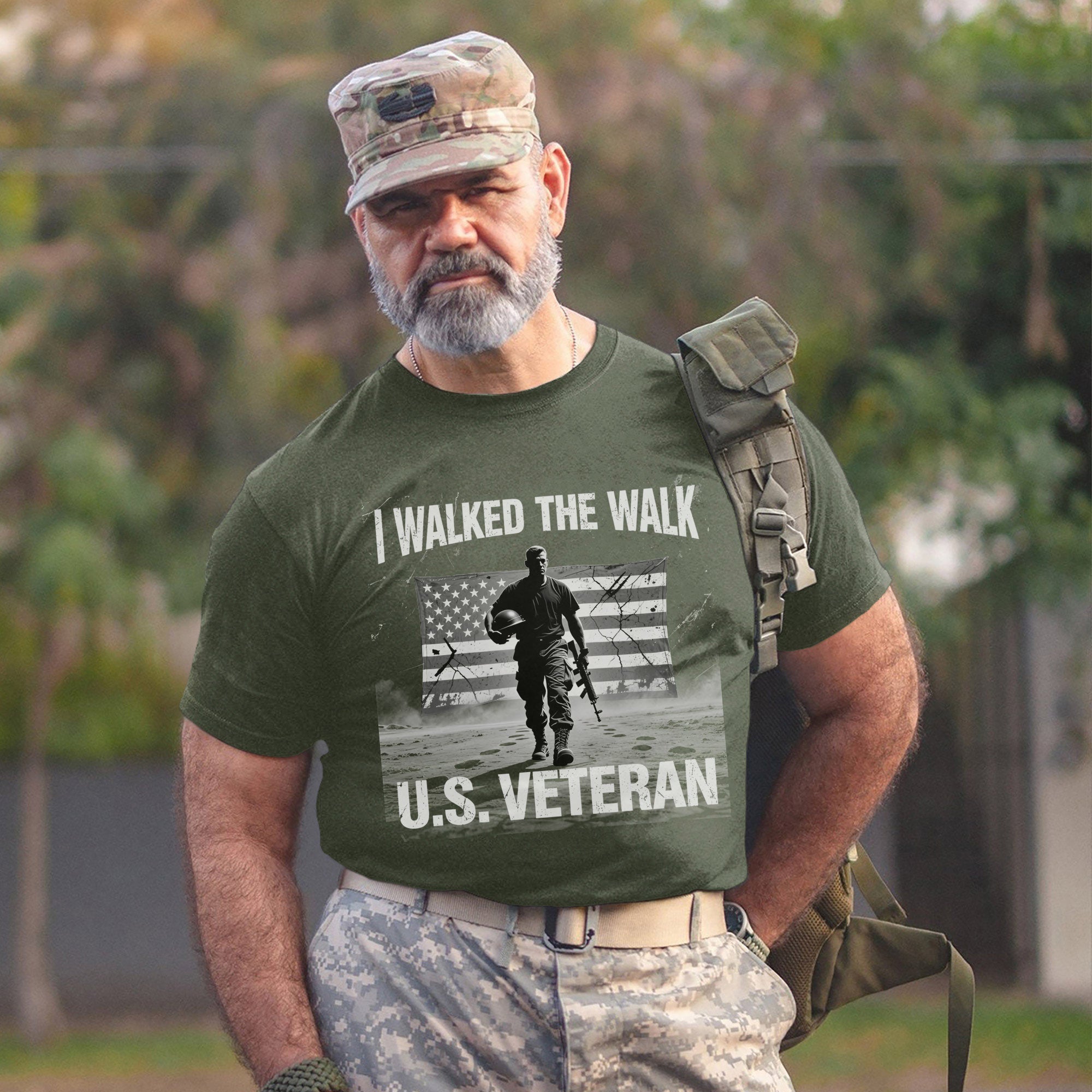 I Walked the Walk Proud Veteran Who Served with Honor Courage and Unshakable Commitment T-Shirt