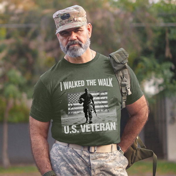 I Walked the Walk Proud Veteran Who Served with Honor Courage and Unshakable Commitment T-Shirt