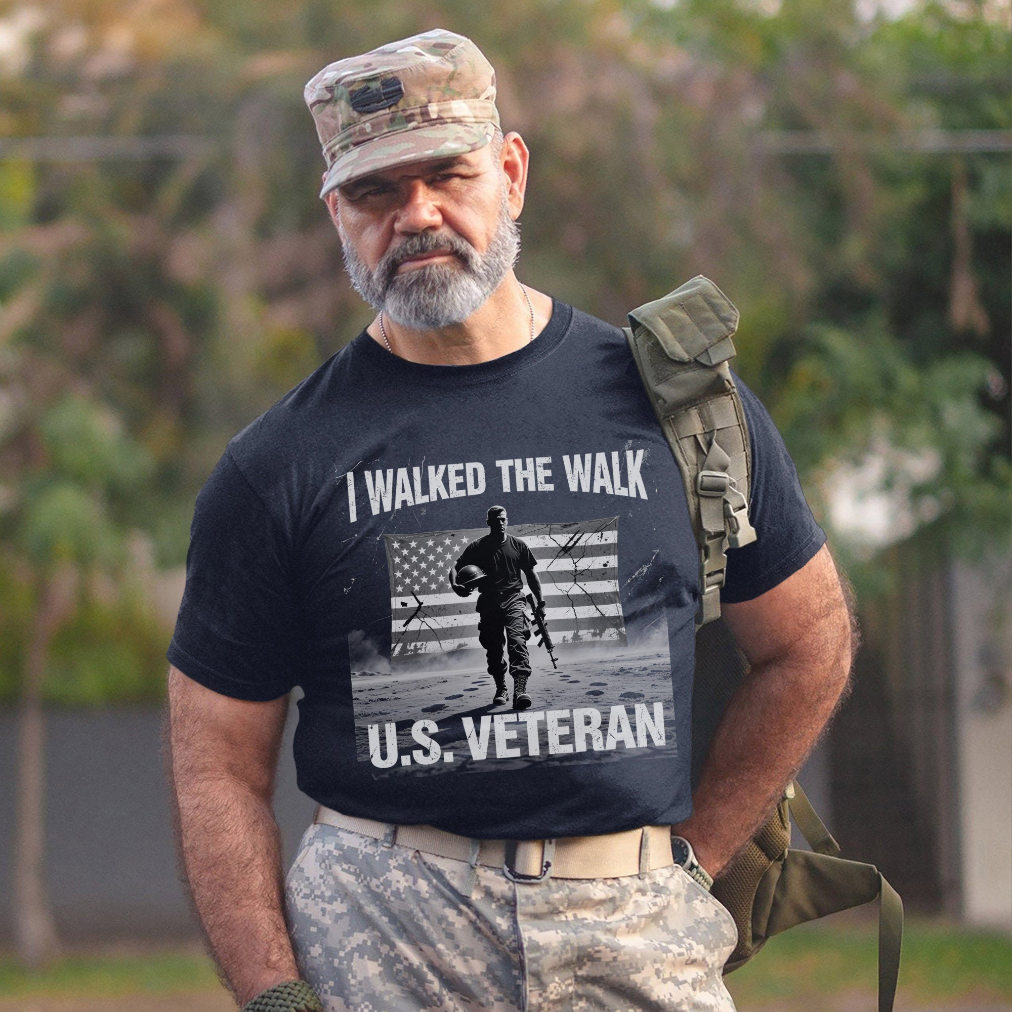 I Walked the Walk Proud Veteran Who Served with Honor Courage and Unshakable Commitment T-Shirt
