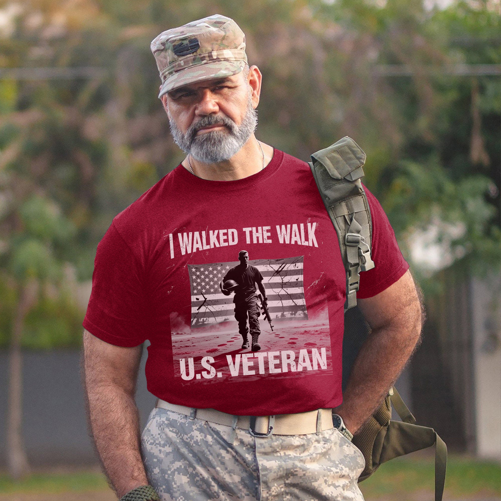 I Walked the Walk Proud Veteran Who Served with Honor Courage and Unshakable Commitment T-Shirt