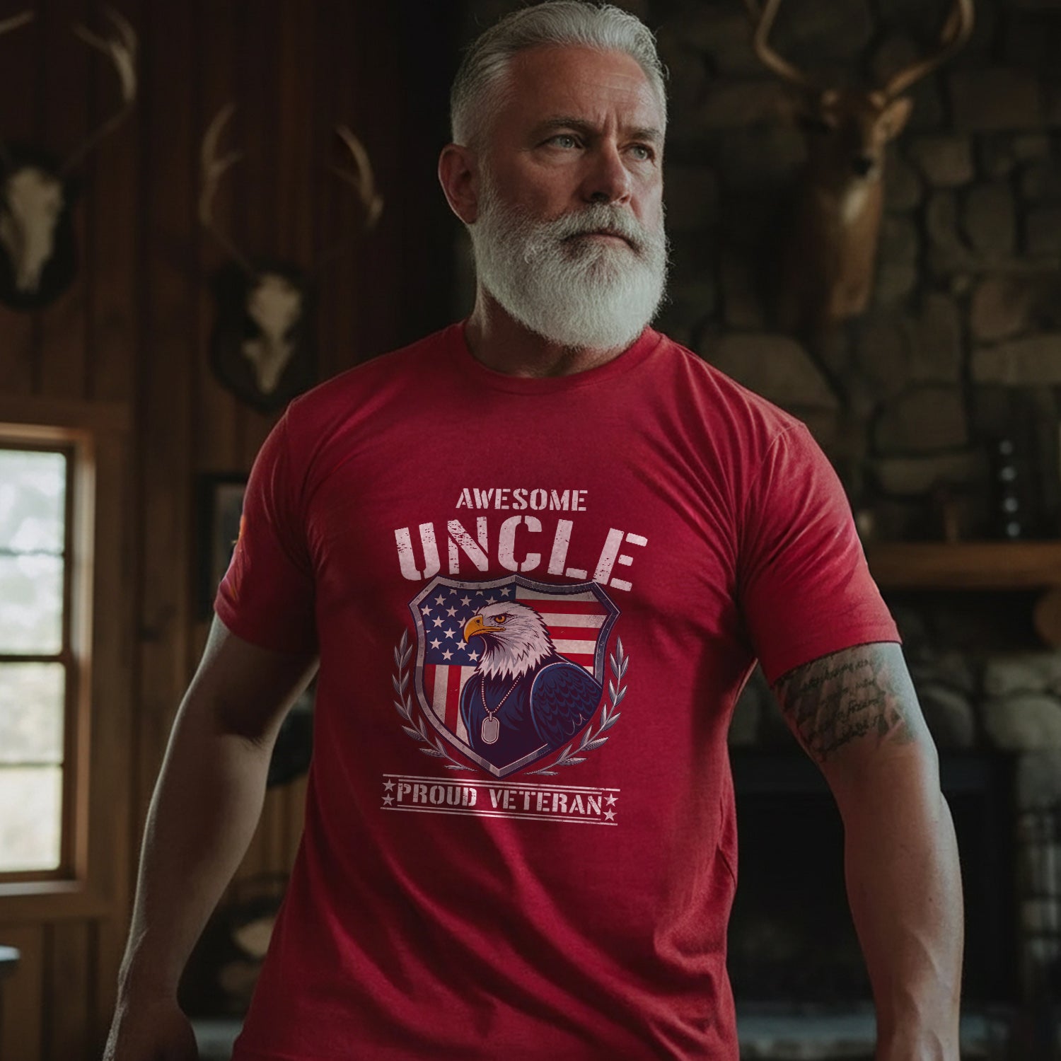 Awesome Uncle Proud Veteran Honoring T-Shirt Secondary image