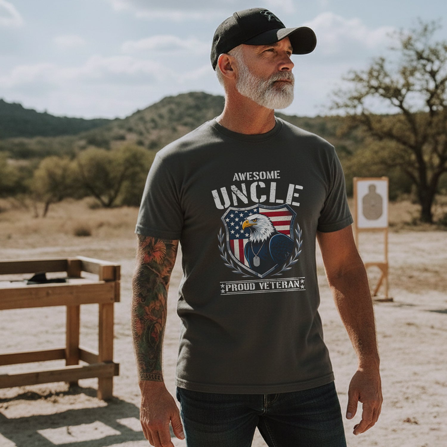 Awesome Uncle Proud Veteran Honoring T-Shirt