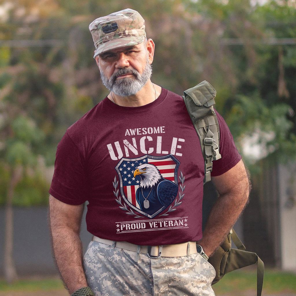 Awesome Uncle Proud Veteran Honoring T-Shirt