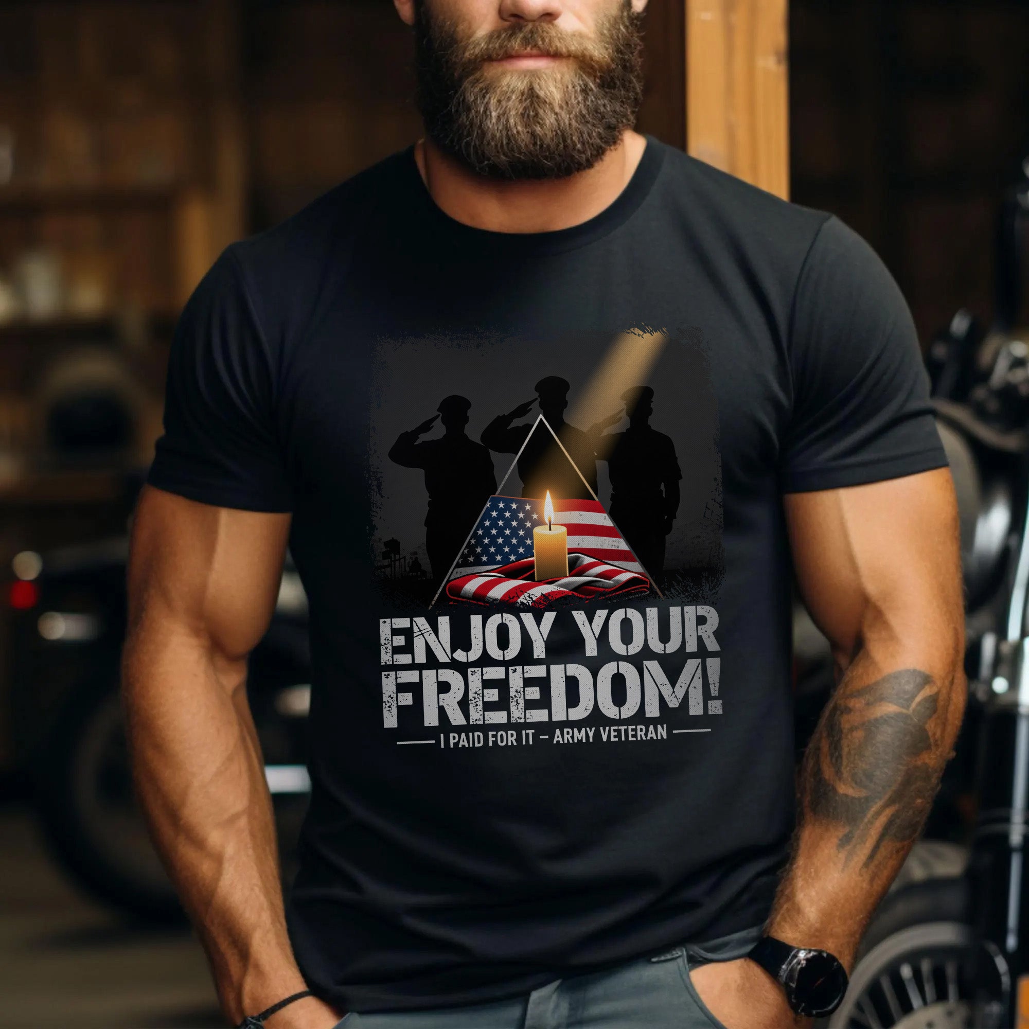 Enjoy Your Freedom I Paid for It Proud Veteran Statement Honoring the True Cost of Liberty T-Shirt