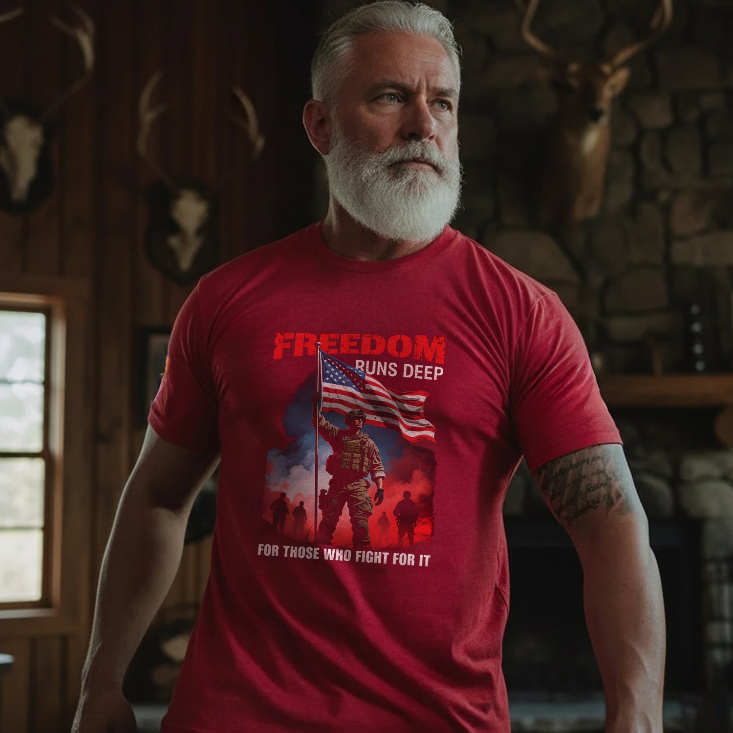 Freedom Runs Deep for Those Who Fight for It T-Shirt Secondary image