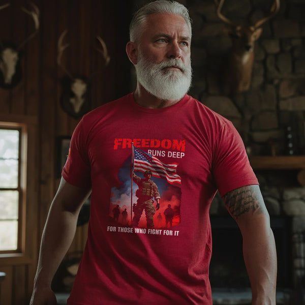 Freedom Runs Deep for Those Who Fight for It T-Shirt
