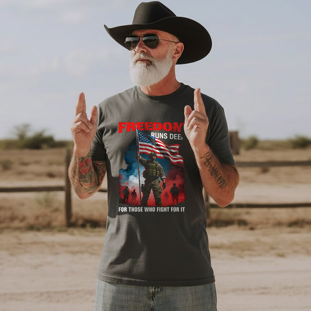 Freedom Runs Deep for Those Who Fight for It T-Shirt