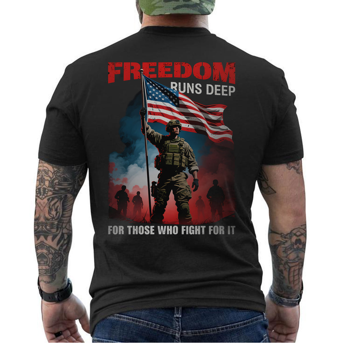 Freedom Runs Deep for Those Who Fight for It T-Shirt
