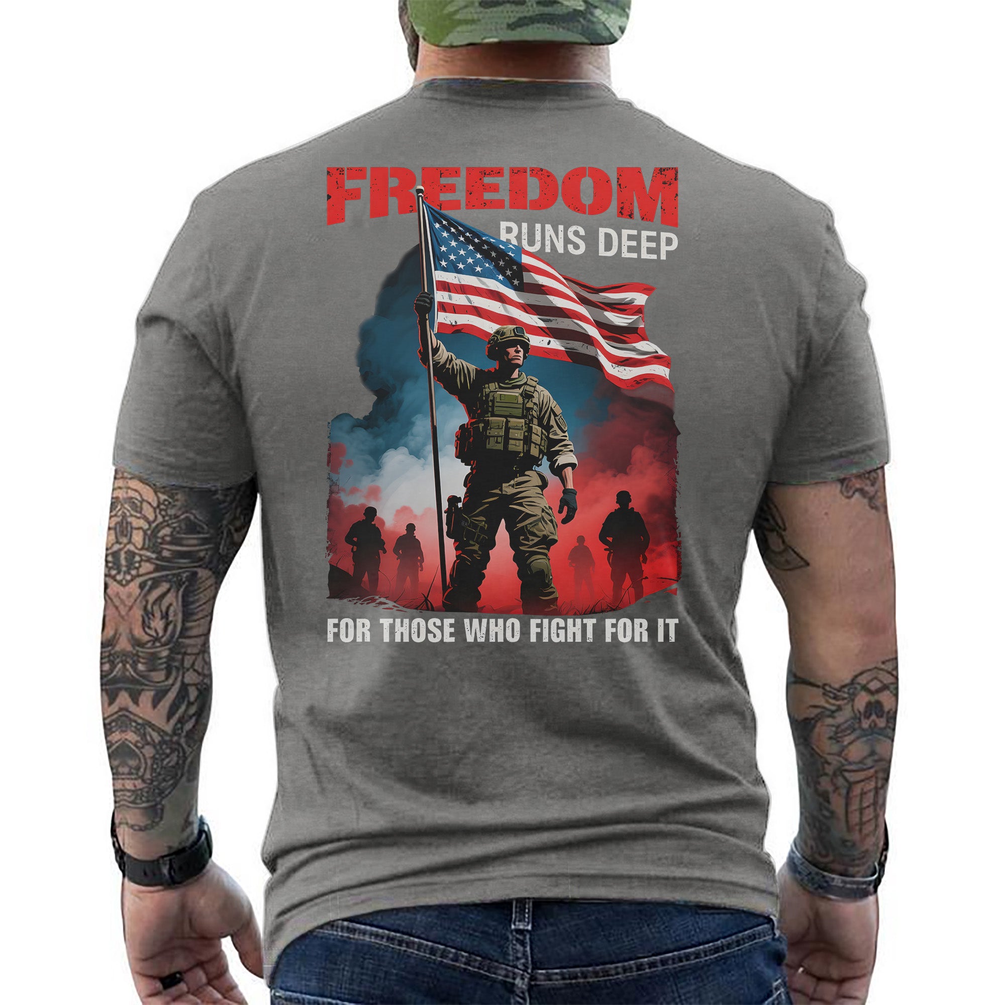 Freedom Runs Deep for Those Who Fight for T-Shirt
