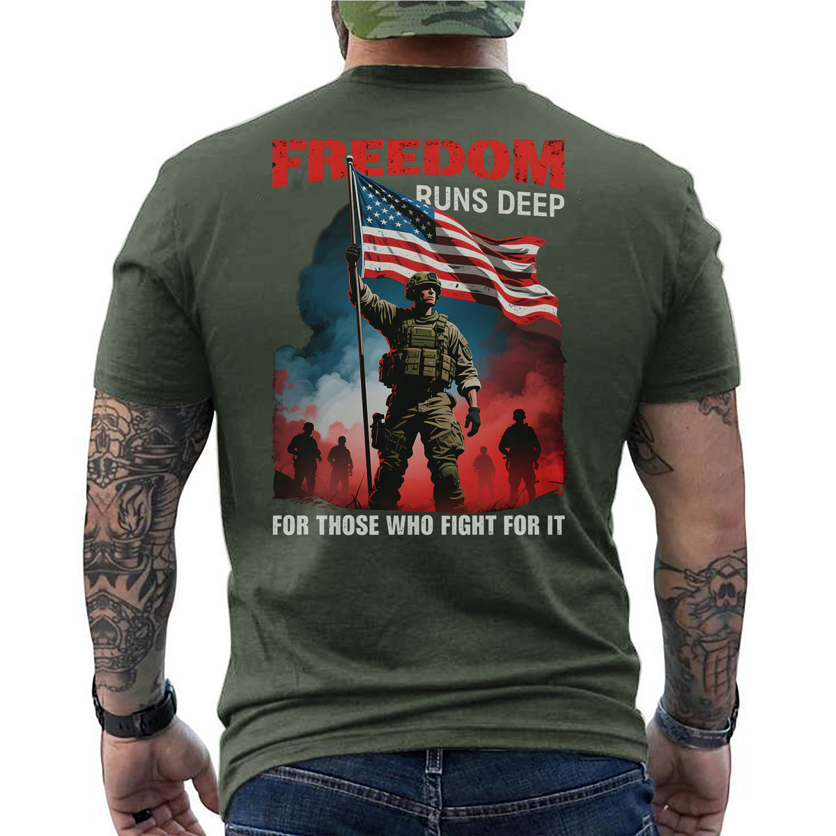Freedom Runs Deep for Those Who Fight for It T-Shirt