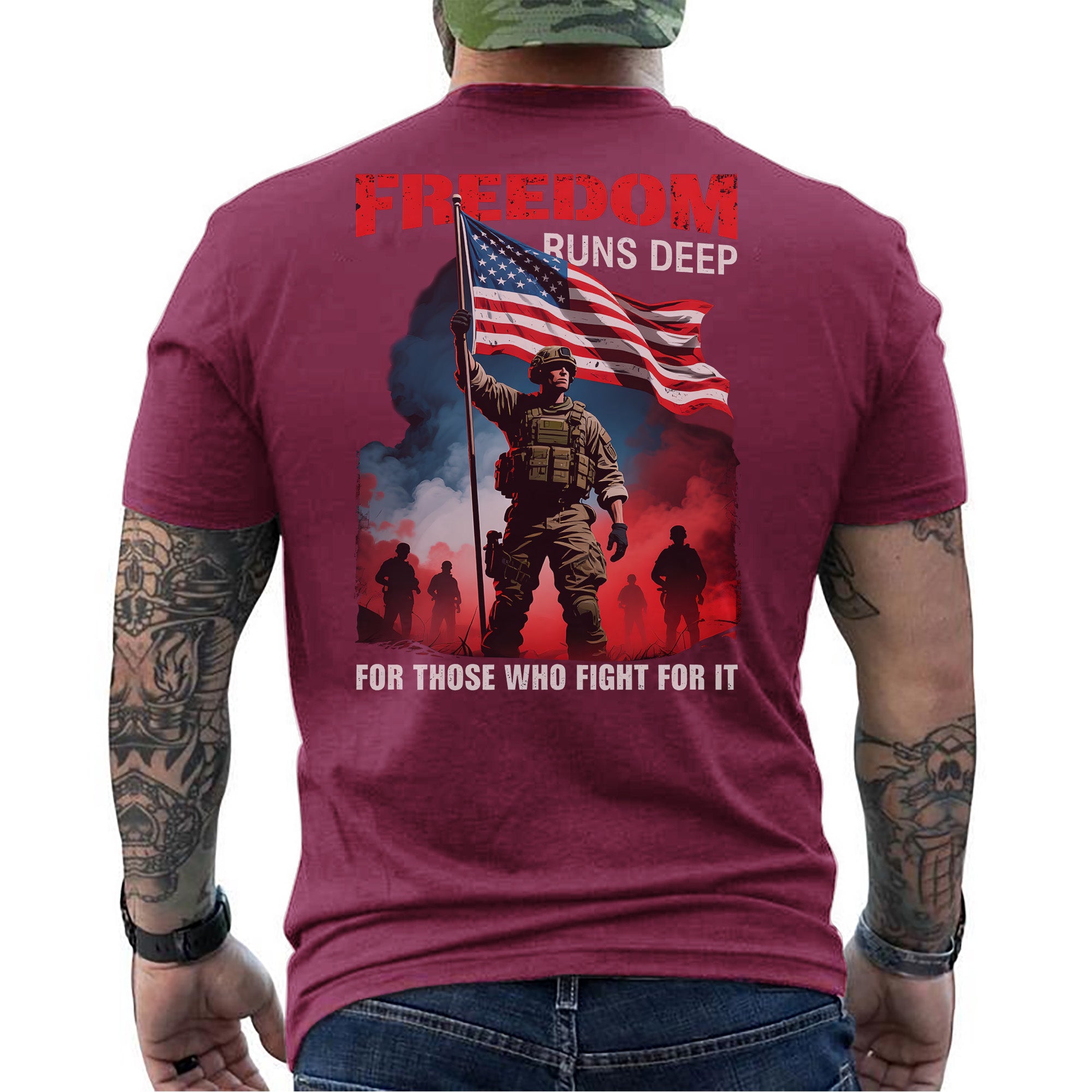 Freedom Runs Deep for Those Who Fight for T-Shirt