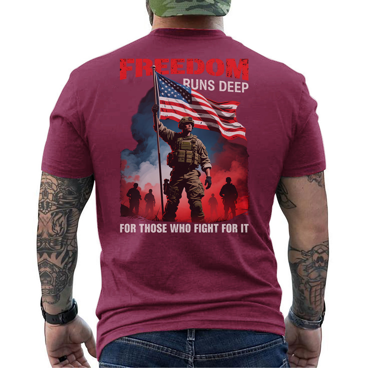 Freedom Runs Deep for Those Who Fight for It T-Shirt