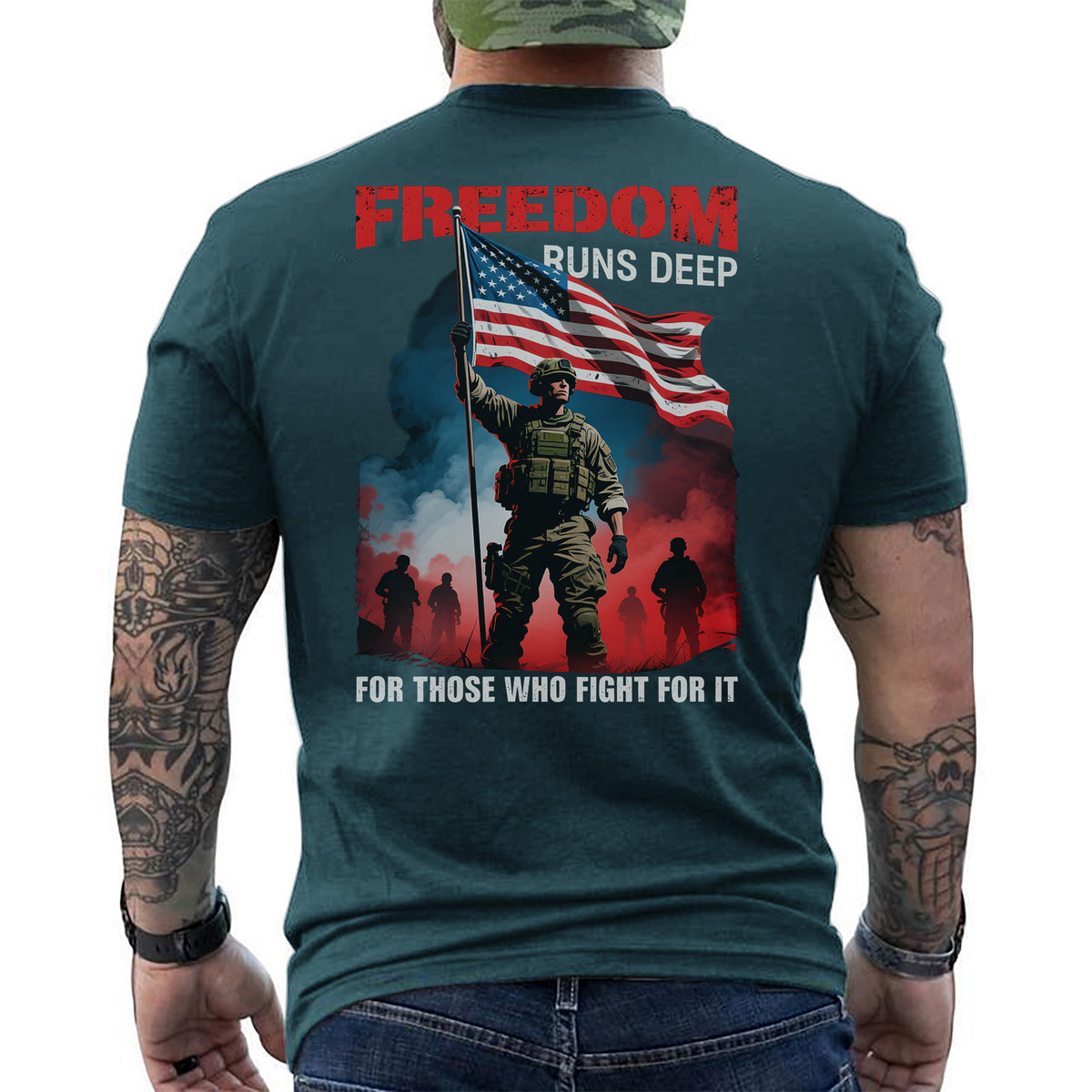 Freedom Runs Deep for Those Who Fight for It T-Shirt