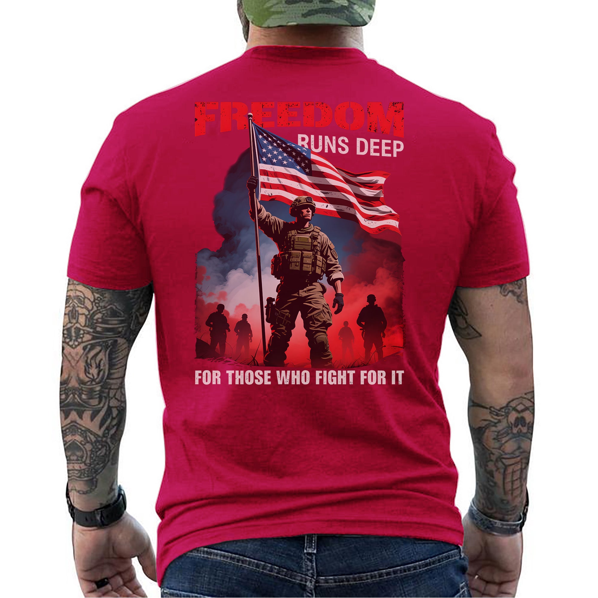 Freedom Runs Deep for Those Who Fight for T-Shirt