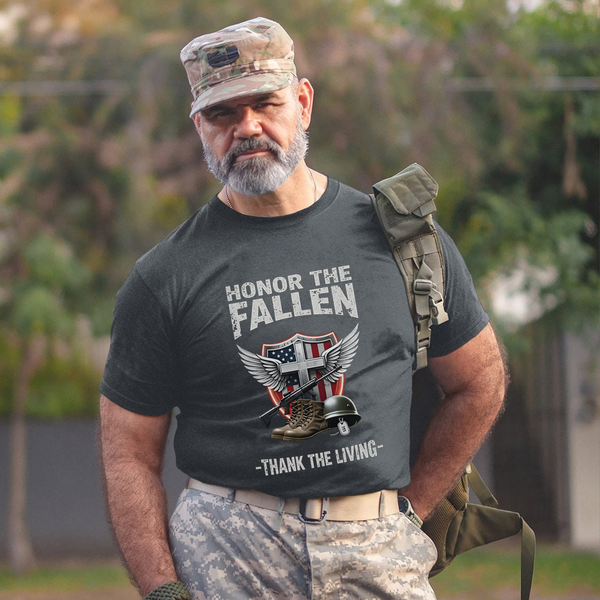 Honor the Fallen Thank the Living Remember Their Sacrifice Respect Those Who Still Stand Proud T-Shirt