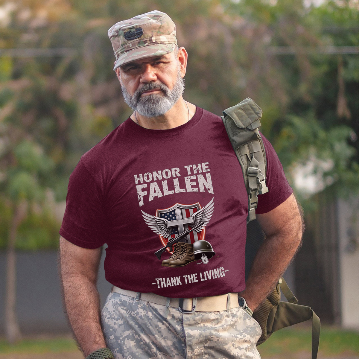 Honor the Fallen Thank the Living Remember Their Sacrifice Respect Those Who Still Stand Proud T-Shirt