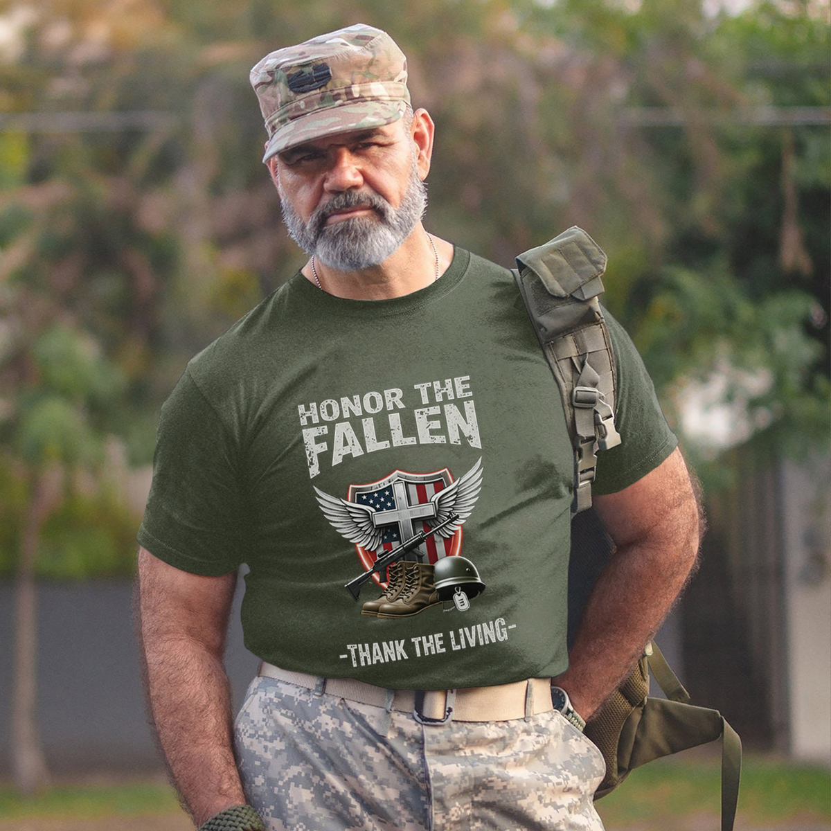 Honor the Fallen Thank the Living Remember Their Sacrifice Respect Those Who Still Stand Proud T-Shirt