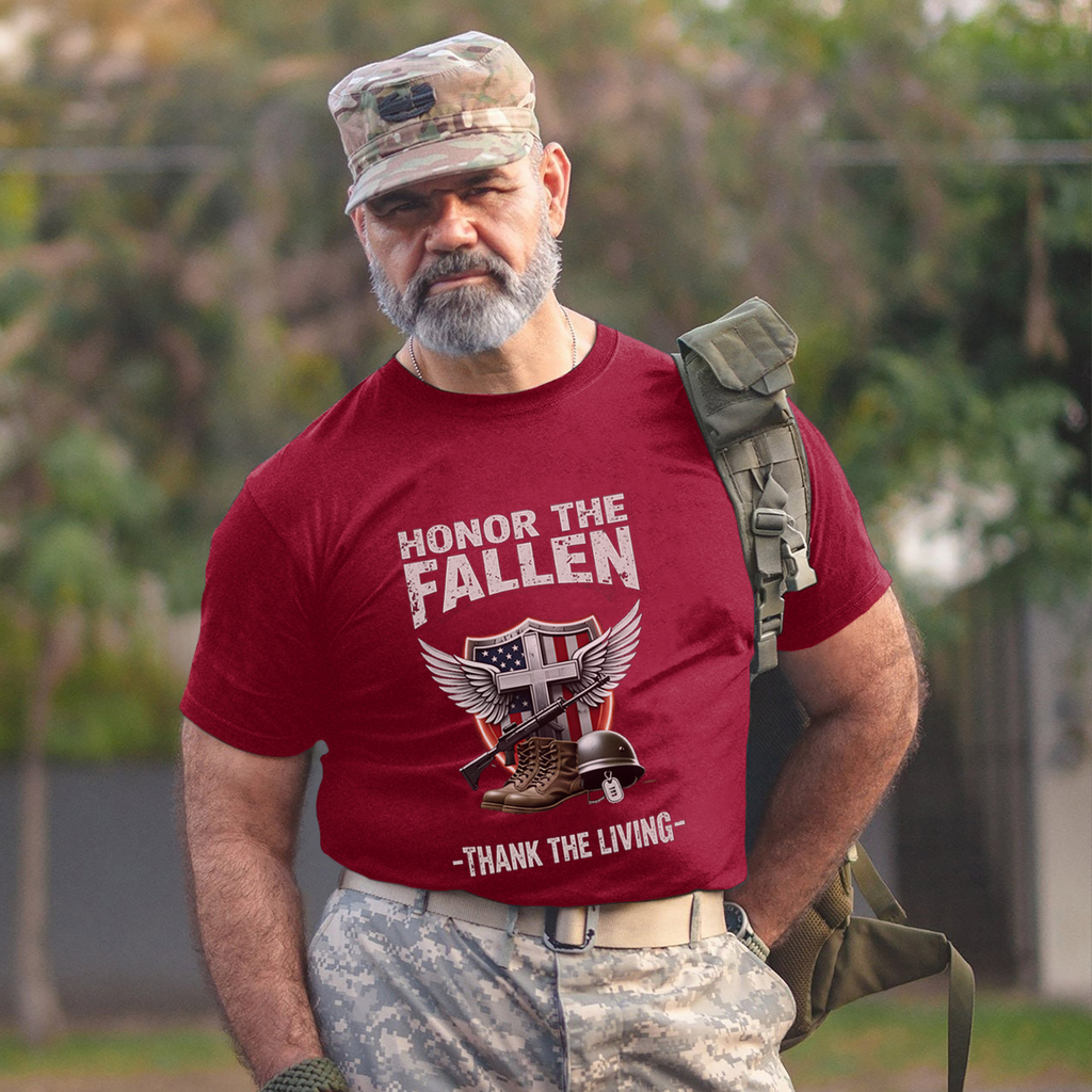 Honor the Fallen Thank the Living Remember Their Sacrifice Respect Those Who Still Stand Proud T-Shirt