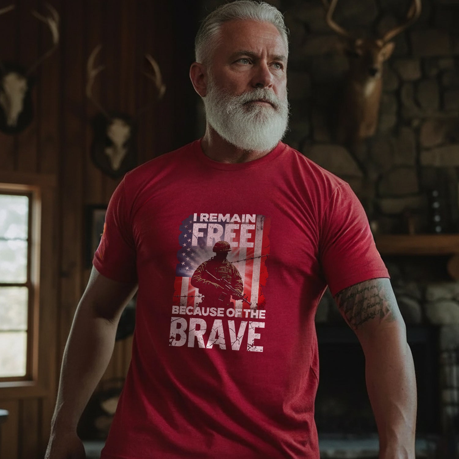 I Remain Free Because of the Brave T-Shirt Secondary image