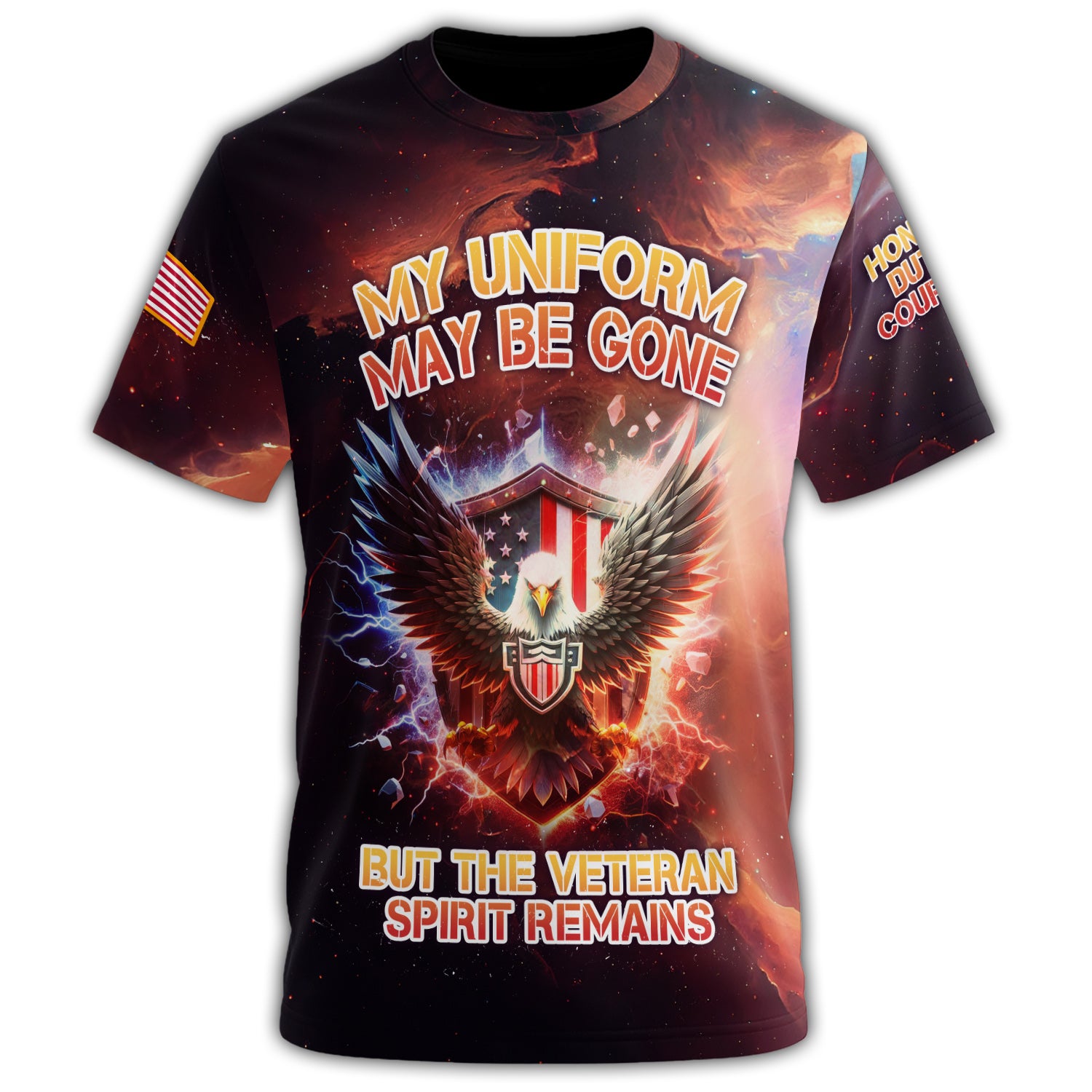 My Uniform May Be Gone but the Veteran Spirit Remains All-over Print T-Shirt Secondary image