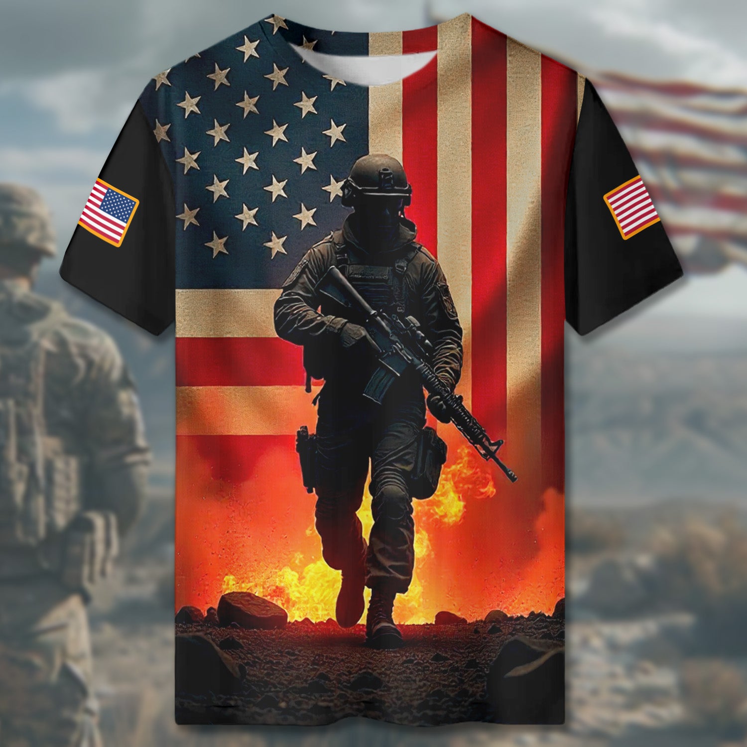 I Clawed My Way Out of Hell Veteran Forged in Battle and Unbroken in Spirit All-over Print T-Shirt