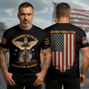 Remember the Fallen Honor the Sacrifice Freedom Came at a Price All-over Print T-Shirt