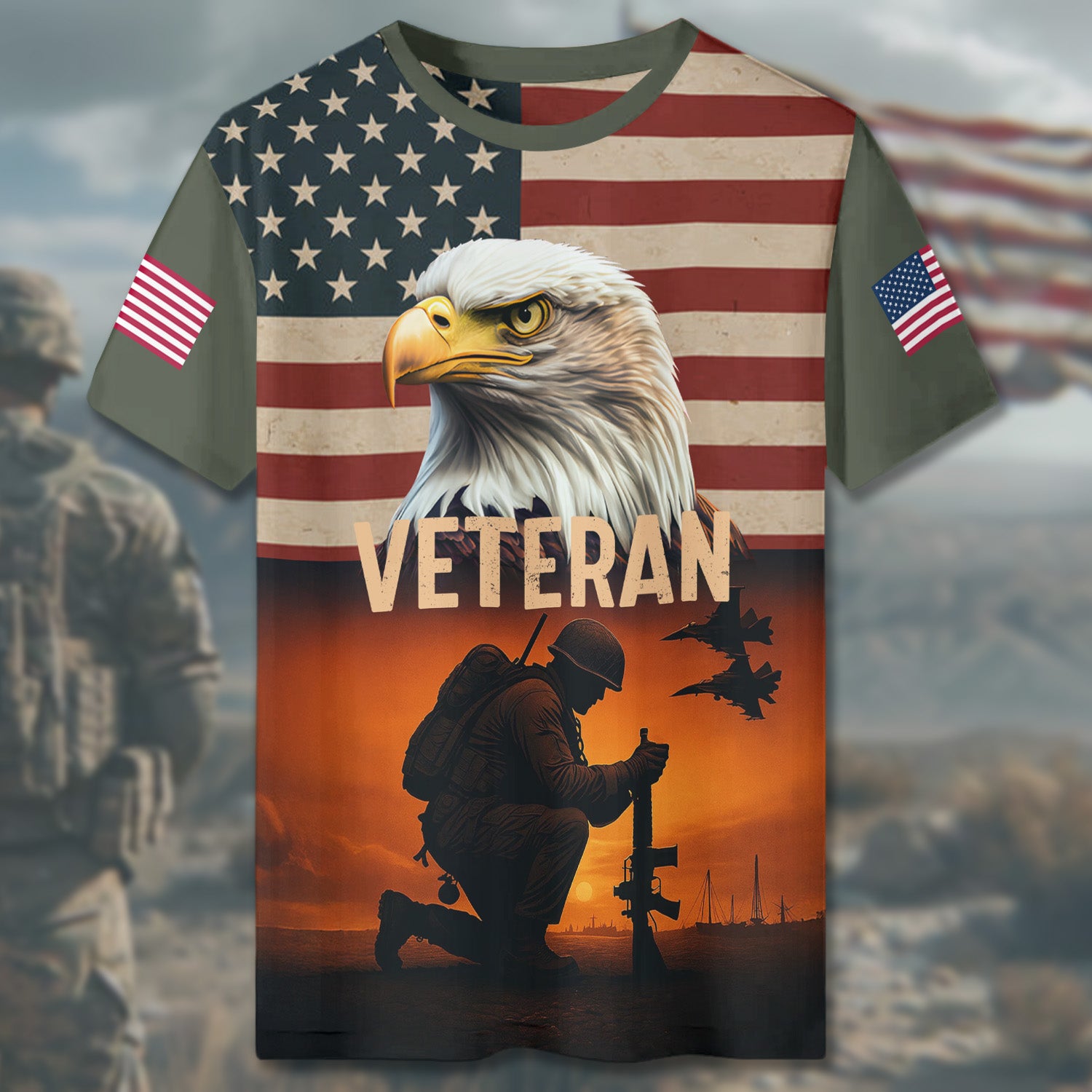 We Owe Illegals Nothing We Owe Our Veterans Everything Honoring Those Who Served with Pride All-over Print T-Shirt