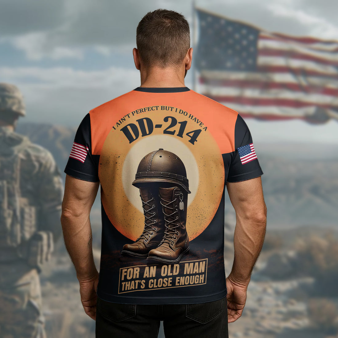 I Ain’t Perfect But I Do Have a DD-214 For an Old Man That’s Close Enough to Perfect All-over Print T-Shirt