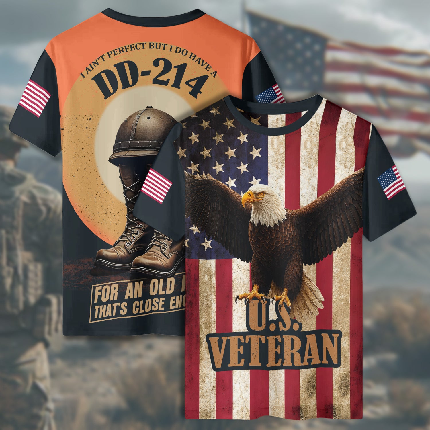 I Ain’t Perfect But I Do Have a DD-214 For an Old Man That’s Close Enough to Perfect All-over Print T-Shirt