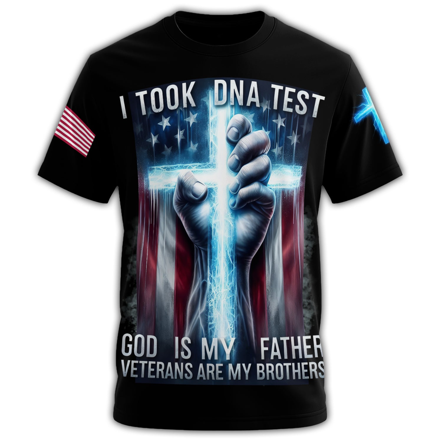 I Took a DNA Test God Is My Father Veterans Are My Brothers All-over Print T-Shirt Secondary image