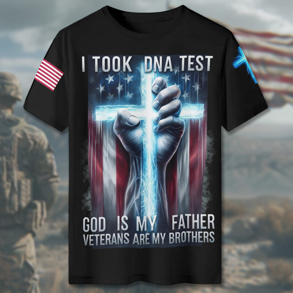 I Took a DNA Test God Is My Father Veterans Are My Brothers All-over Print T-Shirt
